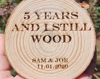 Personalized 5th Anniversary Wooden Coasters, Funny Engraved Gift