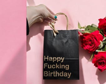 Personalized Christmas Gift Bag, Funny Adult Swear Bag