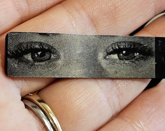 Personalized Eye Photo Keychain, Custom Engraved Stainless Steel