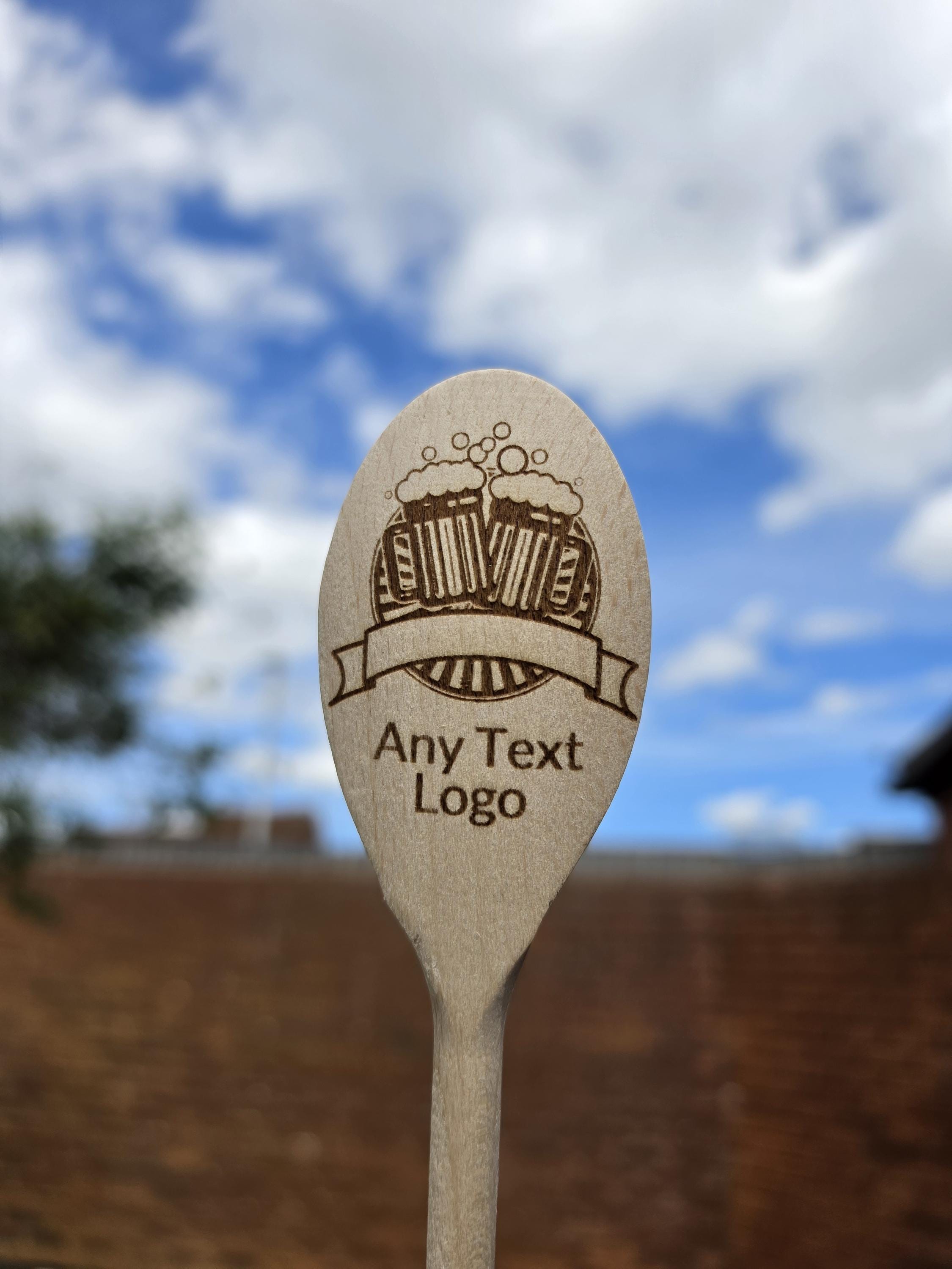 Custom Engraved Wooden Spoon, Personalized Logo Text Kitchen Utensil - Etsy