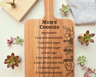 Planche à découper pour recette personnalisée : souvenir de famille manuscrit (35 x 18 cm)