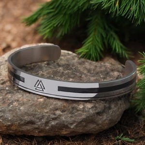 Celtic Knot Stainless Steel Cuff Bracelet – Unisex Viking Style Jewelry, Adjustable, Perfect for Norse / gift for him / birthday gift