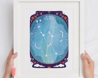 Orion Constellation Print, Night Sky Art, Astronomy Gift