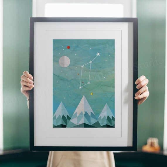 Lyra Constellation Art Print, Astronomy Gift, Celestial Wall Decor