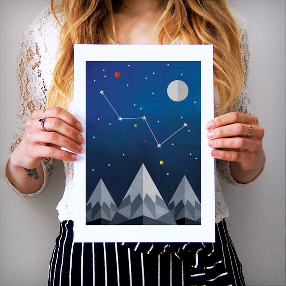 Cassiopeia Constellation Print Cassiopeia Art Astronomy Print Star Map Print Night Sky Print Astronomy Gifts Celestial Art Print - 