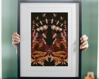 Bee Collage Art Print, Entomology Home Decor