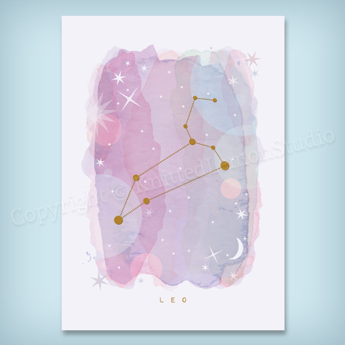 Leo Star Sign Leo Zodiac Art Print Astrology Gift Leo - Etsy