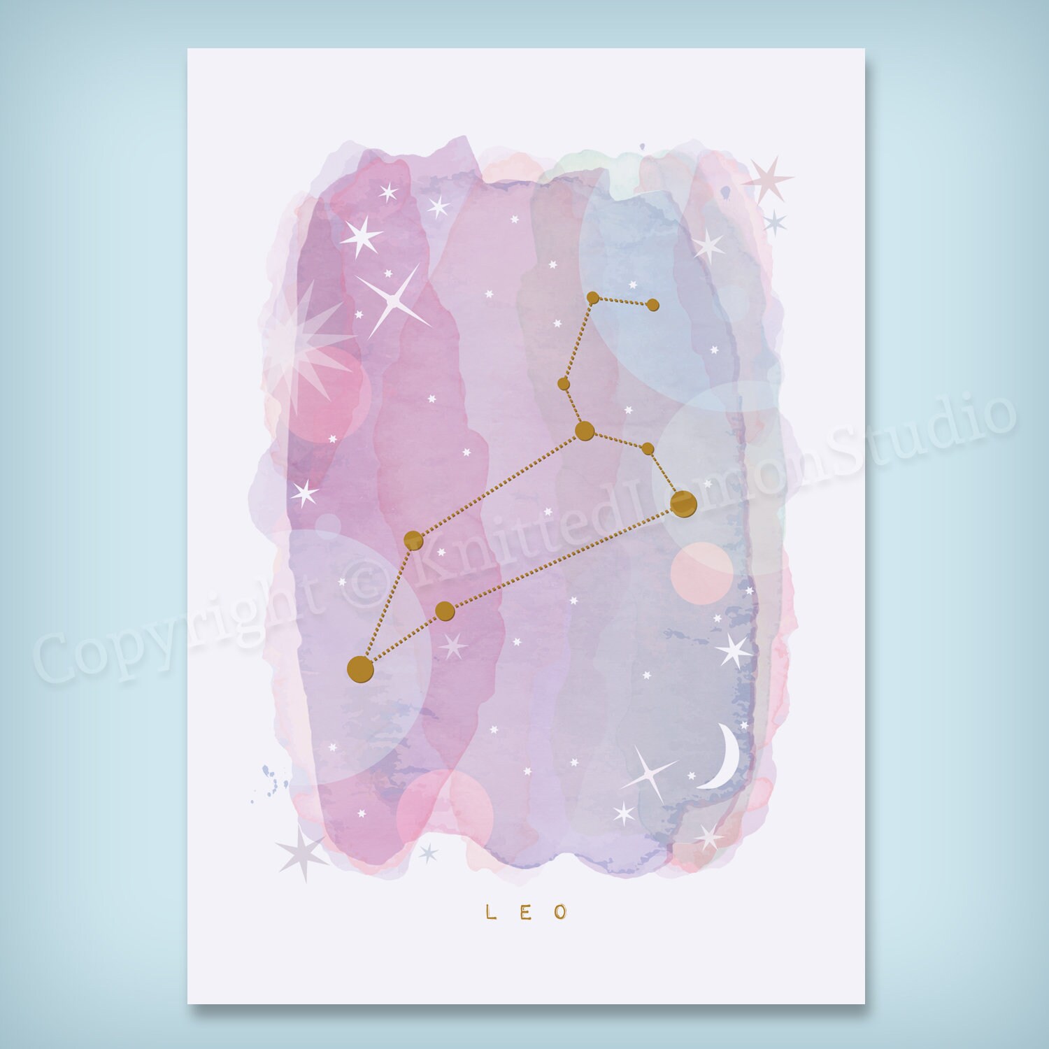 Leo Star Sign Leo Zodiac Art Print Astrology Gift Leo - Etsy