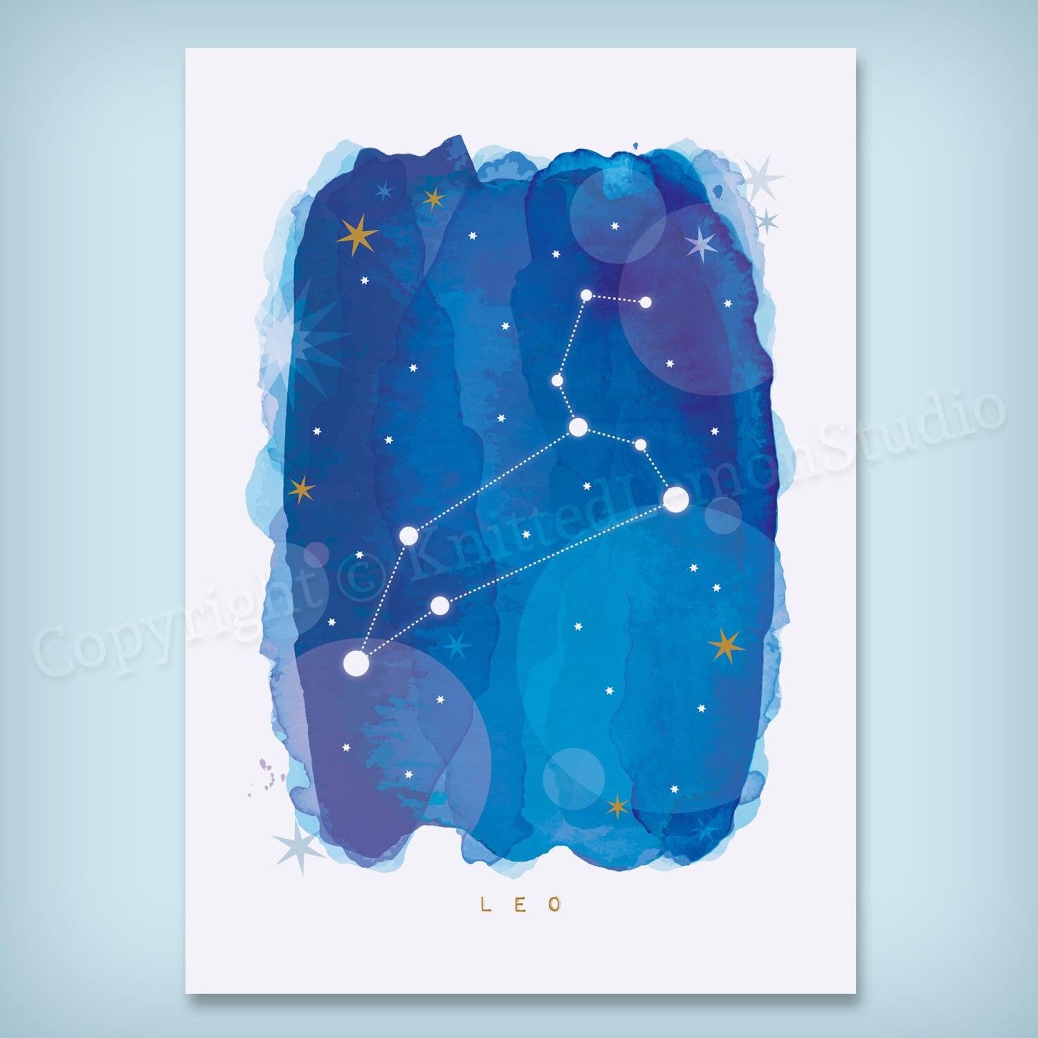 Leo Star Sign, Leo Zodiac Art Print, Astrology Gift, Leo Gifts, Horoscope Art, Constellation