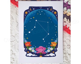 Libra Art Print, Zodiac Gifts, Libra Astrology Print, Horoscope Art, Wall Art, Constellation, Libra Birthday Gifts, Gifts for Libra, A4