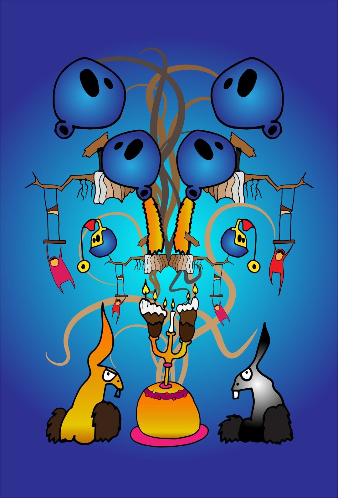 Psychedelic Rabbits and Candles Adult Jigsaw Puzzle 1000piece Etsy