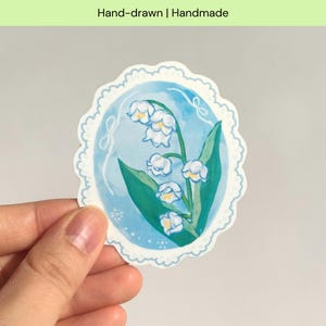 Jardin de fleurs de printemps esthétiques | Autocollant imperméable doux découpé avec des matrices de muguet | Kindle, Tumblr, tasse, bouteille | Cadeau pour amateur de plantes