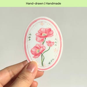 Jardin fleuri printanier esthétique | Autocollant imperméable découpé avec des matrices de pivoine rose aquarelle douce | Kindle, Tumblr, tasse, bouteille | Cadeau pour amateur de plantes