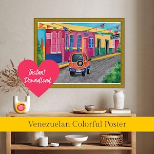 Venezuela Travel Poster – Colorful Cumaná Cityscape Latin America Wall Art | Vibrant Printable Home Decor”