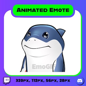 Adorable Shark Animated Emotes For Twitch, Discord, Stream - Popcat Emotes, Shark Emotes