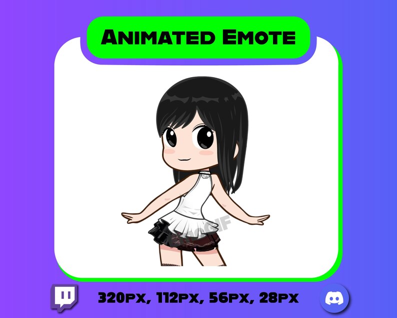Miu Animated Twitch Emotes: Girl Dance Stream Alerts (digital Download ...