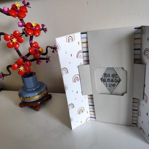 Carte Tout événement avec mécanisme motif fleurs