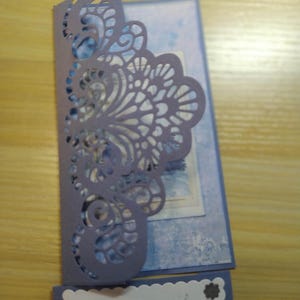 Carte Noël Fleurs bleues faite main