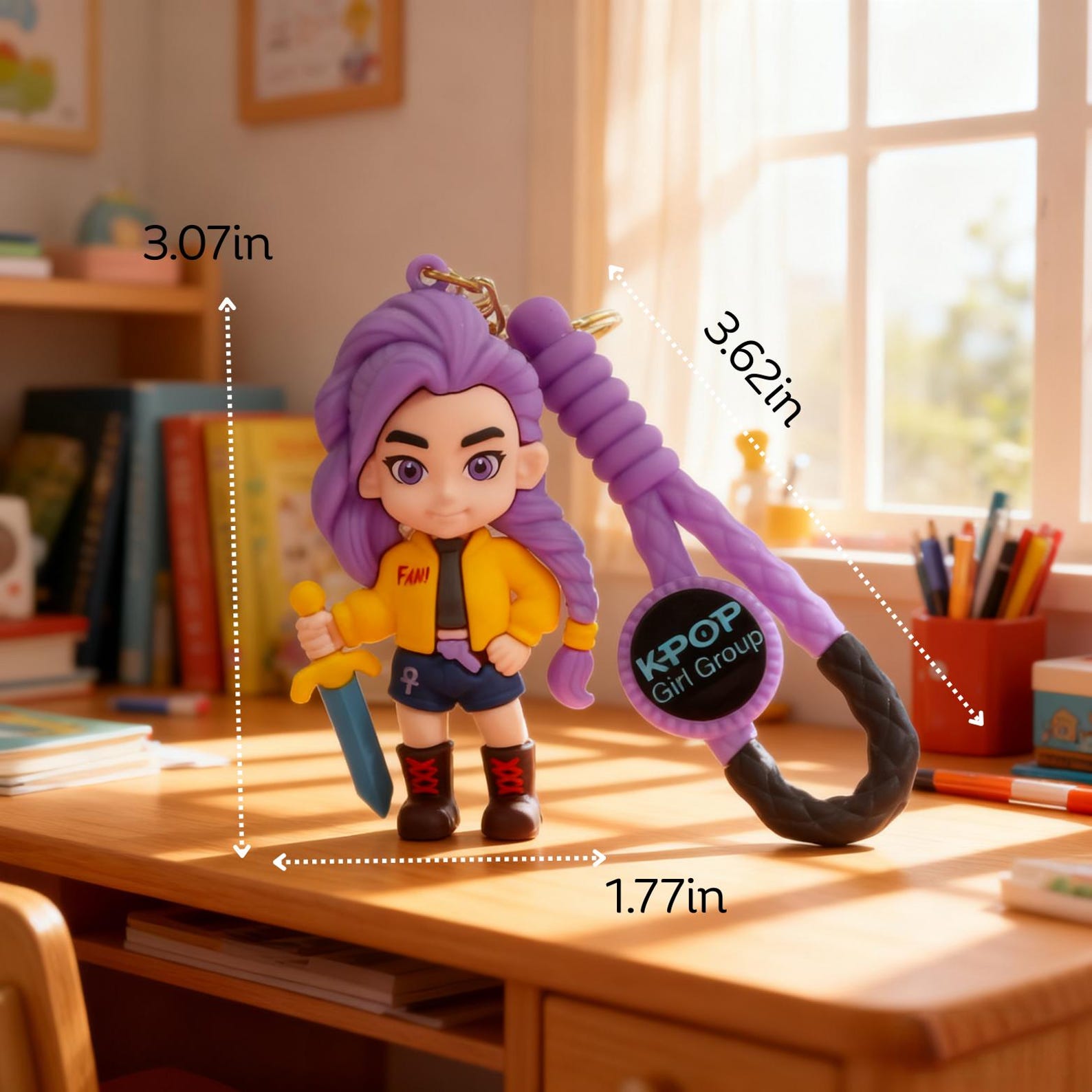 K-pop Demon Hunters Keychain, Huntrix Anime Charm, Cute Rumi Mira Derpy ...