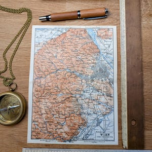 Printed in 1890, Map of Vienna, Austria, Authentic Vintage (Frame not included)