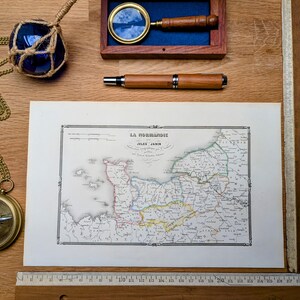 Printed in 1844, Normandy, Authentic Vintage (frame not included)