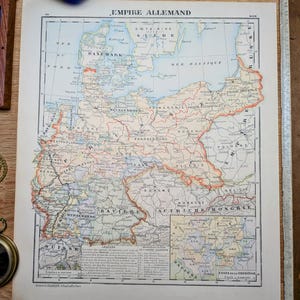 Printed in 1900, The German Empire. Authentic Vintage.