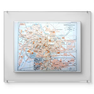 Imprimée en 1931, carte de Clermont-Ferrand, Vintage Authentique (cadre non inclus )
