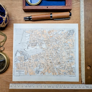 Imprimée en 1953, plan de Marseille. Original Vintage Authentique.