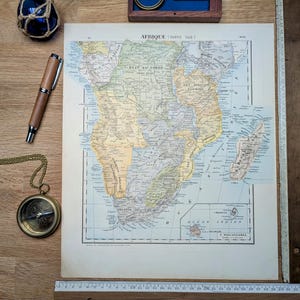Imprimée en 1900, Sud de l'Afrique. Original Vintage Authentique.
