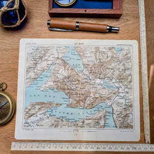Imprimée en 1844, Le Rigi, Suisse. Original Vintage Authentique.