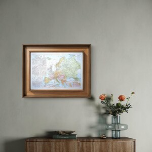 Vecchia mappa dell'Europa, stampata nel 1892, Vintage Authentic Large Format (cornice non inclusa)