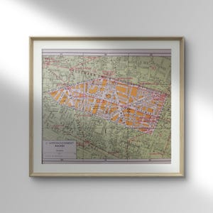 Old map 2nd arrondissement Paris Bourse / France original 1962 15.5x14 cm