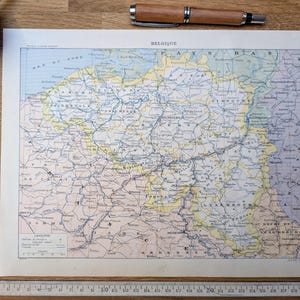 Impreso en 1904, Bélgica. Original auténtico vintage.