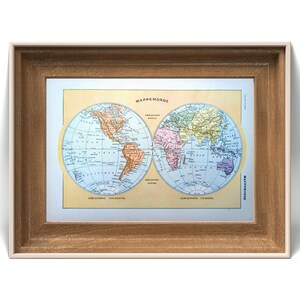 Printed in 1941, World Map, Authentic Vintage (frame not included)
