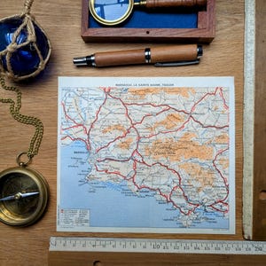 Imprimée en 1953, de Marseille à Toulon. Original Vintage Authentique.