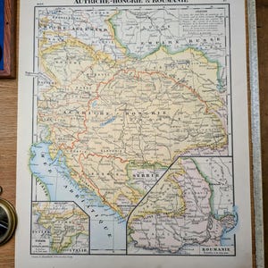 Imprimée en 1900, Autriche-Hongrie et Roumanie. Original Vintage Authentique.