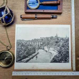 Gedruckt 1890, Dinan, Bretagne. Authentischer Vintage-Stil (Rahmen nicht im Lieferumfang enthalten)
