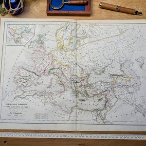 Stampato nel 1850, Impero Romano, autentico vintage (cornice non inclusa)