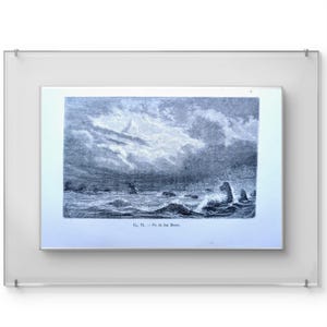 Printed in 1868, Jan Mayen Peak, Norway, Authentic Vintage (frame not included)