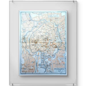 Printed in 1914, map of Brunswick, Authentic Vintage (frame not included)