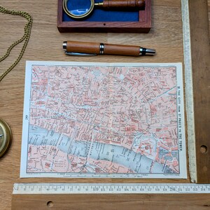 Printed in 1913, London The City, Authentic Vintage (frame not included)