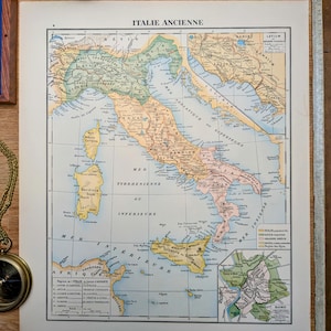 Printed in 1900, Ancient Italy. Authentic Vintage.
