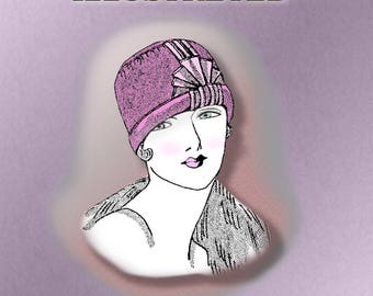 1920s Cloche, Flapper hat,Cloche Hat, 1920s Hat Pattern, 20s Dress,Kentucky Derby, Gatsby, Downton Abbey