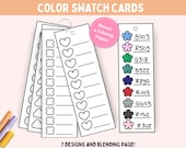 Color Tracker, Blank Swatch Card, Color Swatch Card, Marker Swatch Cards,  Marker Color Chart,  Color Blending Sheet, Color Swatch Template