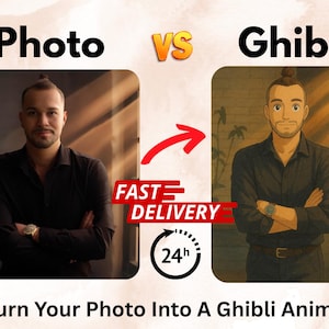 Foto personalizzata in stile Ghibli | Ritratti anime per coppie, famiglie e animali domestici, opere d'arte anime personalizzate, regali di compleanno