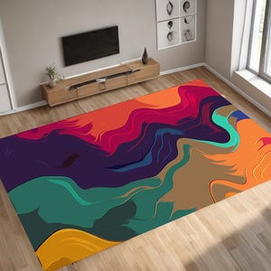 Abstract Pattern Rug: Modern Colorful Home Decor