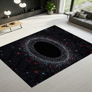 Alfombra Black Hole: Alfombra Galaxy con impresión digital, decoración espacial antideslizante
