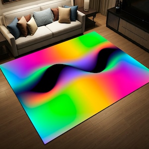 Abstract Colorful Rug: Modern Psychedelic Home Decor