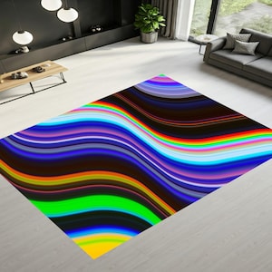 Rainbow Rug, Digital Printing Rug, Modern Rug, Colorful Rug, Abstract Rug, Home Decoration, Living Room Rug, Bedroom Rug, Artistic Rug