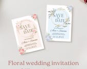 Elegant Wedding Invitation Template - Editable in Canva - Digital Download - Invitation Suite + RSVP